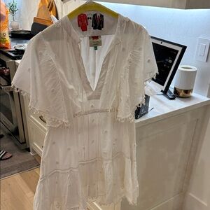 FARM Rio White Embroidered Dress